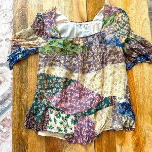 Anthropologie colorful peasant blouse